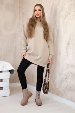 Bluza ocieplana z napisem California jasno beżowa  