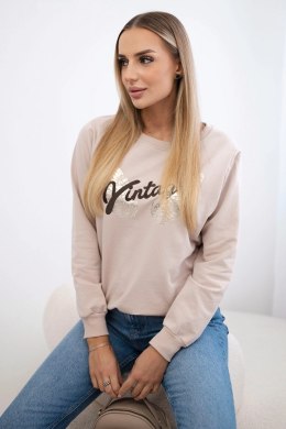 Bluza z nadrukiem beżowa  