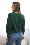 Bluza z nadrukiem ciemno zielona  