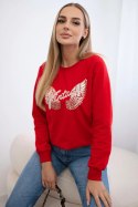 Bluza z nadrukiem czerwona  