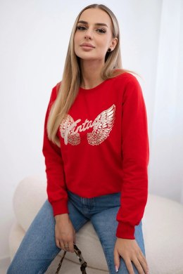 Bluza z nadrukiem czerwona  