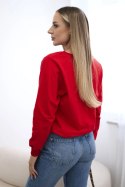 Bluza z nadrukiem czerwona  