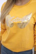 Bluza z nadrukiem musztardowa  