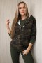 Komplet 3-częściowy moro bluza, top i legginsy brązowy + cappuccino  