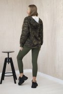 Komplet 3-częściowy moro bluza, top i legginsy brązowy + cappuccino  