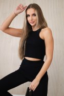 Komplet 3-częściowy moro bluza, top i legginsy szary + czarny  