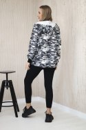 Komplet 3-częściowy moro bluza, top i legginsy szary + czarny  