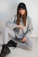 Komplet 3 w 1 bluza, top i legginsy szary  
