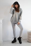 Komplet 3 w 1 bluza, top i legginsy szary  
