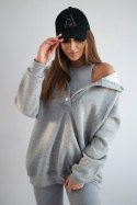 Komplet 3 w 1 bluza, top i legginsy szary  