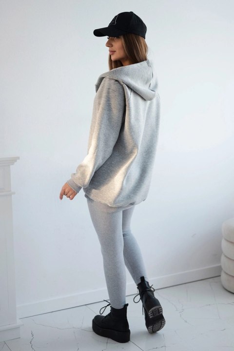 Komplet 3 w 1 bluza, top i legginsy szary Komplet 3 w 1 bluza, top i legginsy szary