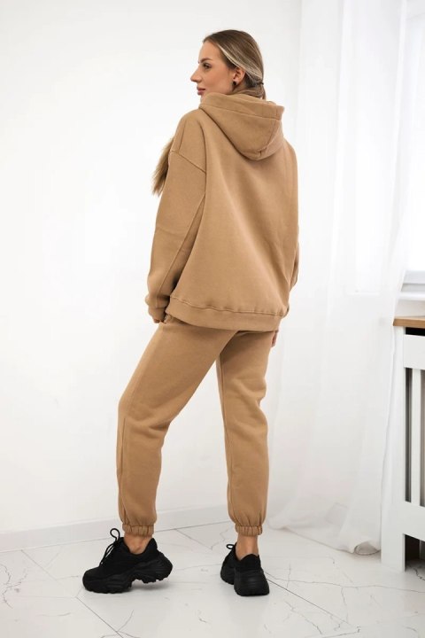 Komplet bawełniany ocieplany bluza + spodnie Brooklyn camelowy Komplet bawełniany ocieplany bluza + spodnie Brooklyn camelowy