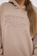Komplet bawełniany ocieplany bluza + spodnie Brooklyn ciemny beżowy  