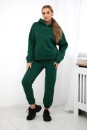 Komplet bawełniany ocieplany bluza + spodnie Brooklyn ciemny zielony  