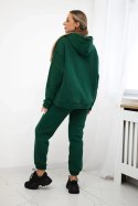 Komplet bawełniany ocieplany bluza + spodnie Brooklyn ciemny zielony  