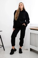 Komplet bawełniany ocieplany bluza + spodnie Brooklyn czarny  