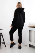 Komplet bawełniany ocieplany bluza + spodnie Brooklyn czarny  