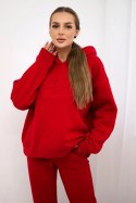 Komplet bawełniany ocieplany bluza + spodnie Brooklyn czerwony  