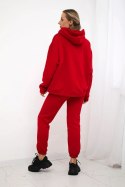 Komplet bawełniany ocieplany bluza + spodnie Brooklyn czerwony  