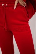 Komplet bawełniany ocieplany bluza + spodnie Brooklyn czerwony  
