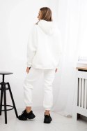 Komplet bawełniany ocieplany bluza + spodnie Brooklyn ecru  