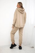 Komplet bawełniany ocieplany bluza + spodnie Brooklyn jasny beżowy  