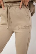 Komplet bawełniany ocieplany bluza + spodnie Brooklyn jasny beżowy  