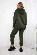 Komplet bawełniany ocieplany bluza + spodnie Brooklyn khaki  