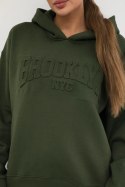 Komplet bawełniany ocieplany bluza + spodnie Brooklyn khaki  