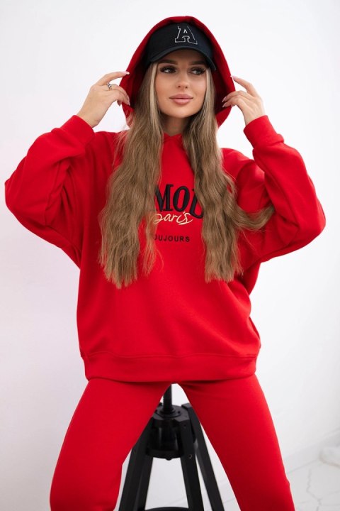 Komplet ocieplany L'Amour czerwony  