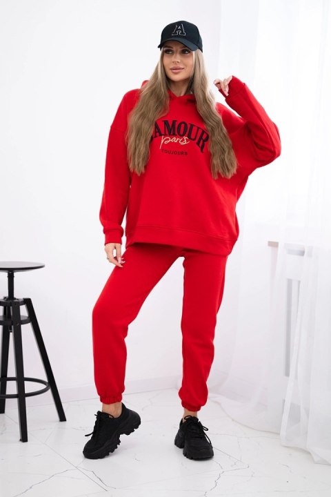 Komplet ocieplany L'Amour czerwony  