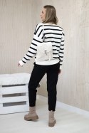 Komplet Bluza w paski + Spodnie czarny  