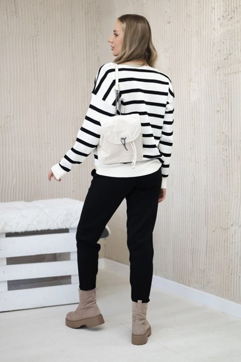 Komplet Bluza w paski + Spodnie czarny Komplet Bluza w paski + Spodnie czarny