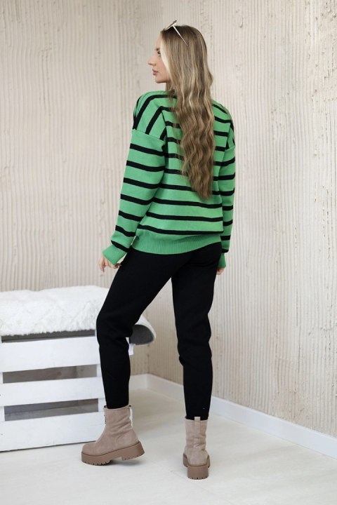 Komplet Bluza w paski + Spodnie zielony Komplet Bluza w paski + Spodnie zielony