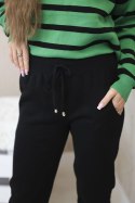 Komplet Bluza w paski + Spodnie zielony  