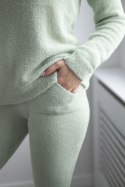 Komplet swetrowy alpaka dwuczęściowy ciemny miętowy  