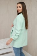 Marynarka z klapami elegancka jasny miętowy  