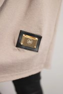 Bluza Narzutka z napisami ciemno beżowa  