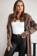 Bluza Narzutka z napisami mocca  