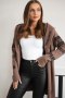 Bluza Narzutka z napisami mocca  