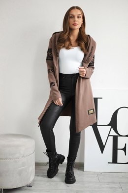 Bluza Narzutka z napisami mocca  