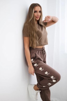Spodnie bawełniane Amour mocca  