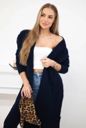 Sweter Kardigan splot warkocz granatowy  