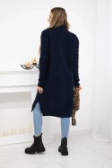 Sweter Kardigan splot warkocz granatowy  