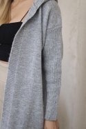 Sweter Kardigan z kapturem szary  