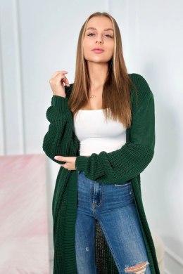 Sweter długi kardigan ciemno zielony  