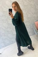 Sweter długi kardigan ciemno zielony  
