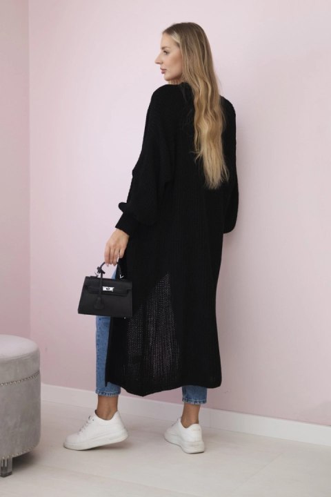 Sweter długi kardigan czarny Sweter długi kardigan czarny