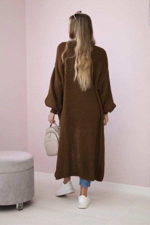 Sweter długi kardigan czekoladowy Sweter długi kardigan czekoladowy