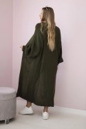 Sweter długi kardigan khaki  